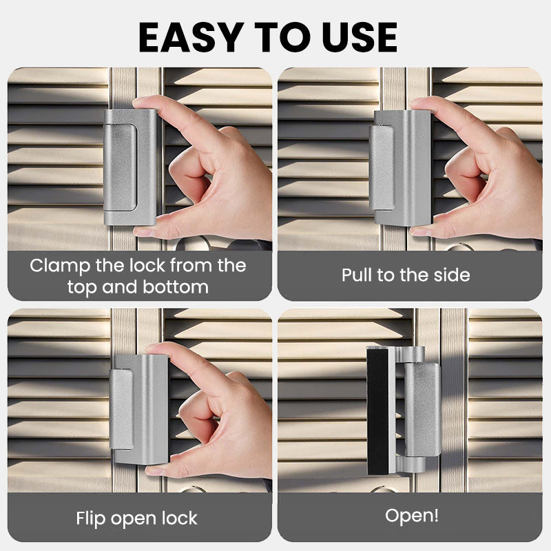 Add Extra Security Instantly! Aluminum Door Reinforcement Lock