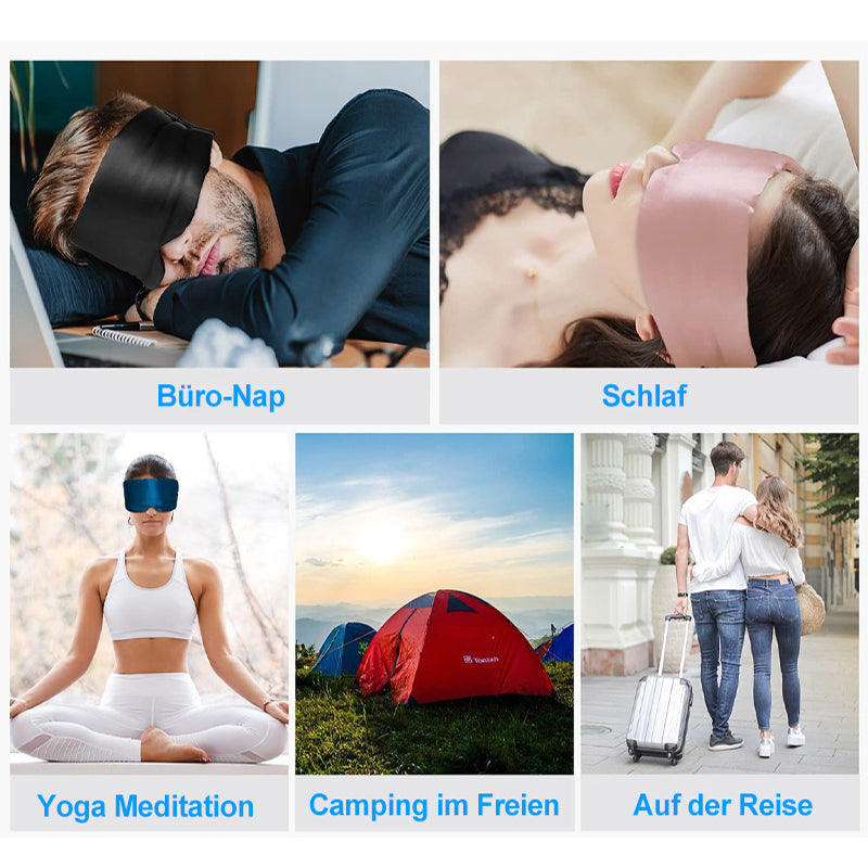 Cooling, soft sleep mask made of artificial silk