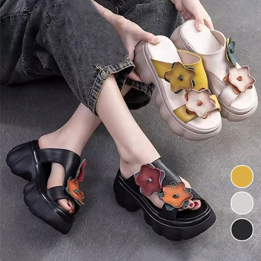 Flower Decor Women's Thick Sole Slide Sandals