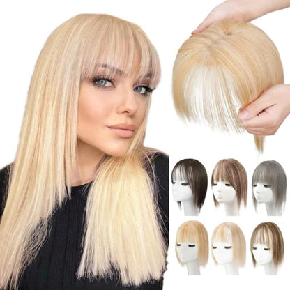 🎅Xmas Specials🔥Natural Hair Toppers with Bangs for Women🛒