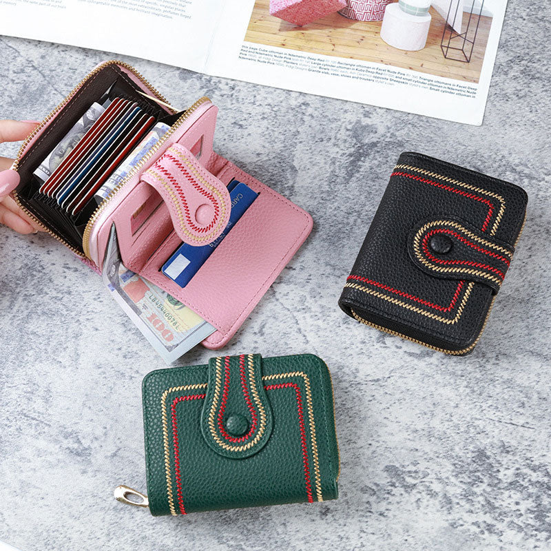 🔥Big Sale-50% Off❤️‍🔥Women's Short Zipper Multi-Card Pocket Wallet