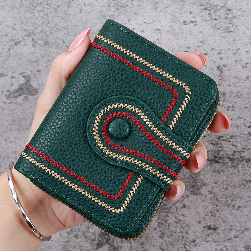 🔥Big Sale-50% Off❤️‍🔥Women's Short Zipper Multi-Card Pocket Wallet