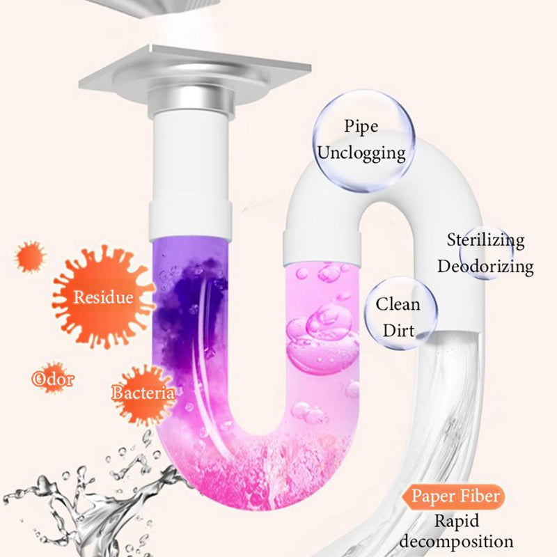 Unclog Drains Instantly! Powerful Deodorizing Pipe Cleaner Powder