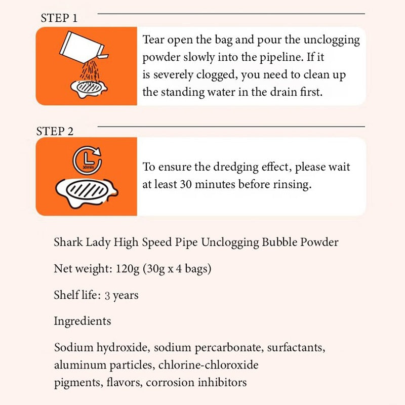 Unclog Drains Instantly! Powerful Deodorizing Pipe Cleaner Powder
