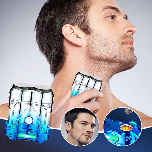 🪒 2025 New Mini Shaver—Compact Electric Razor & Charging Lighter Combo! ✨