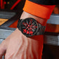 Men's 3D Rotating Skeleton Car Wheel Wrist Watch