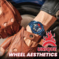 Rotating Skeleton Car Wheel Wrist Watch