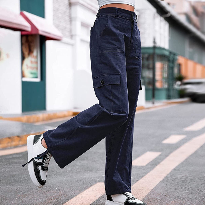 Women's High-Waist Multiple Pocket Cargo Pants