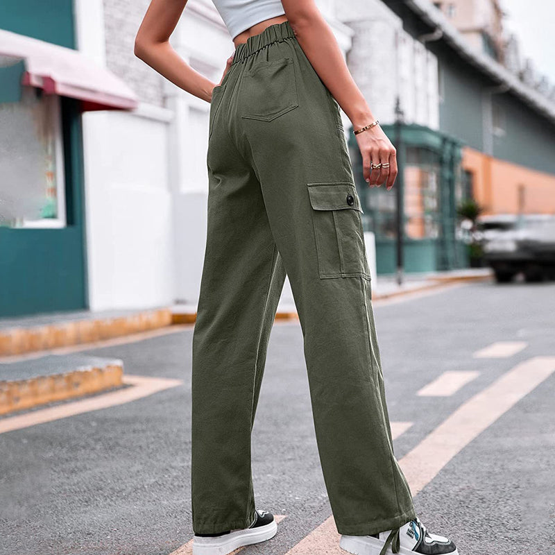 Women's High-Waist Multiple Pocket Cargo Pants