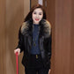 🔥Black Friday Mega Sale🔥Women's Warm PU Leather Jacket with Plush Collar