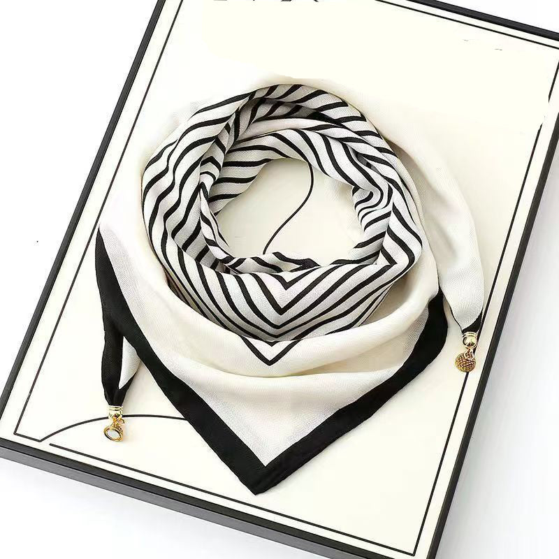 Women's Elegant Scarf with Magnetic Pendant Closure