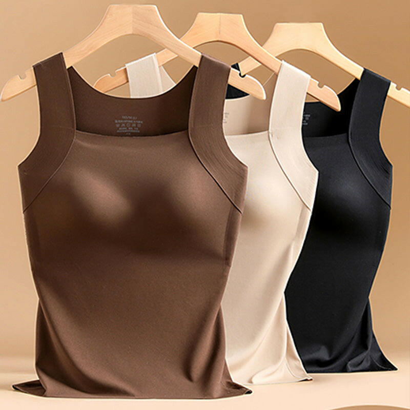 📢50%  OFF!⏰Women’s U-Neck Thermal Tank with Built-In Bra – Warm, Supportive & Braless Comfort ❄️❤️