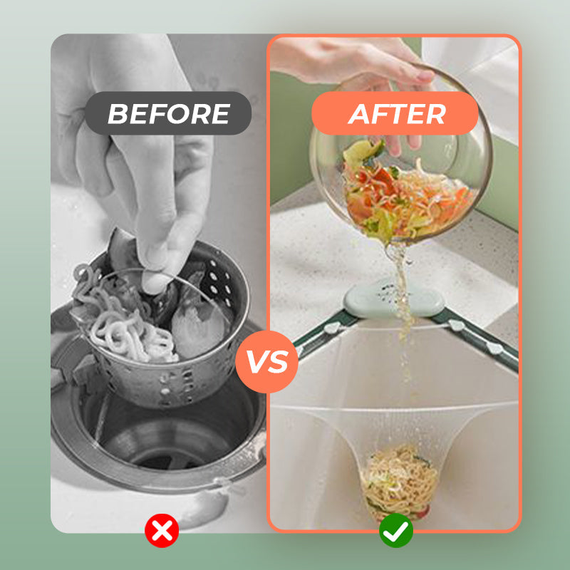 Sink Strainer Triangle Holder & Disposable Mesh Strainer