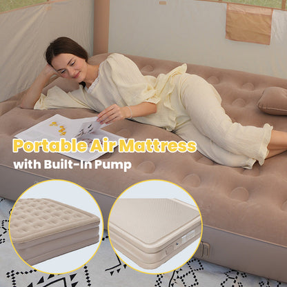 Portable Air Mattress with Built-In Pump