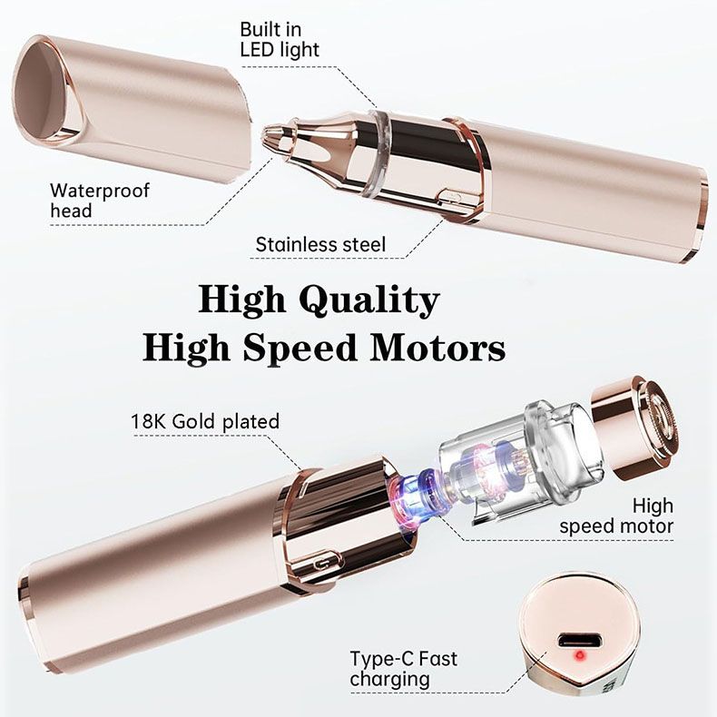 2-in-1 Electric Eyebrow Trimmer – Painless, Gentle & Rechargeable