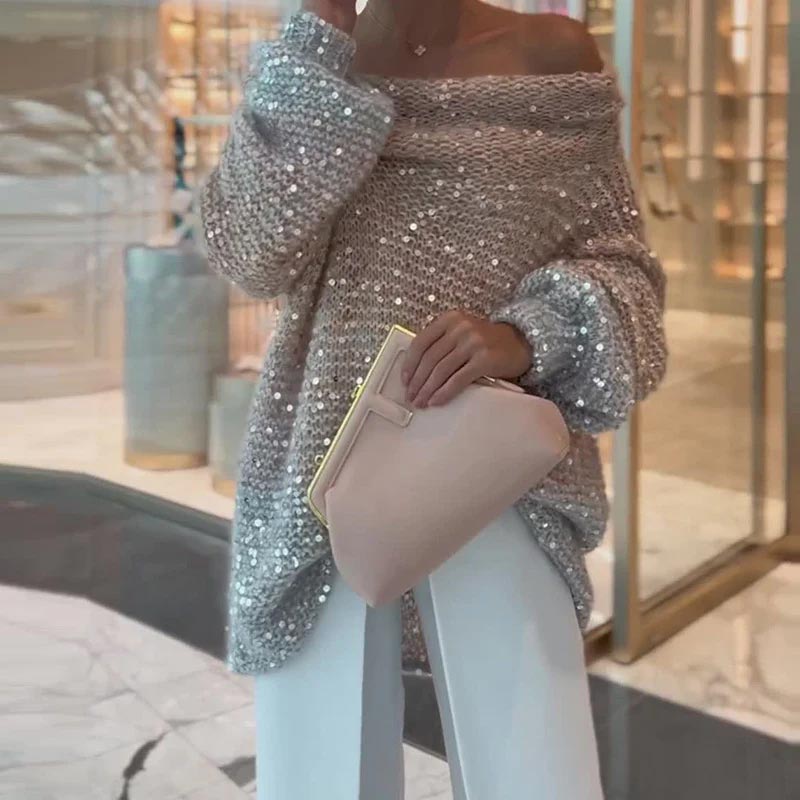 🔥2025 NEW SALES - 50% OFF🔥Women's Off-Shoulder Cozy Loose Sweater