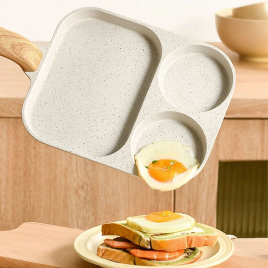 Cook 3 Dishes Instantly! 3-in-1 Split Non-Stick Pan