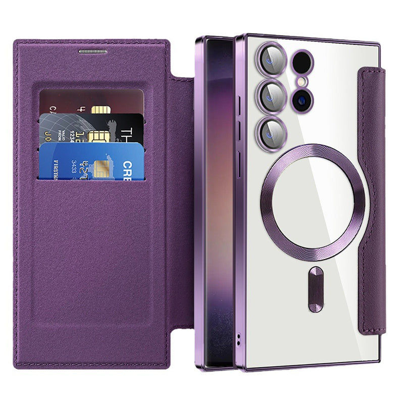 Lens Protection Magnetic Flip Phone Case For Samsung S22/S23/S24/S25