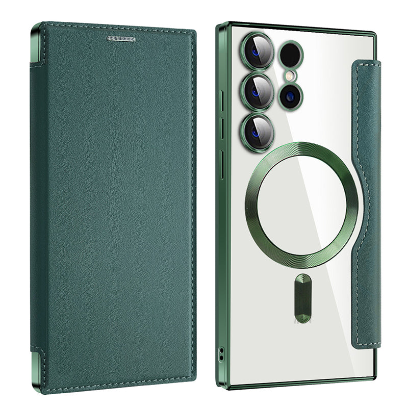 Lens Protection Magnetic Flip Phone Case For Samsung S22/S23/S24/S25