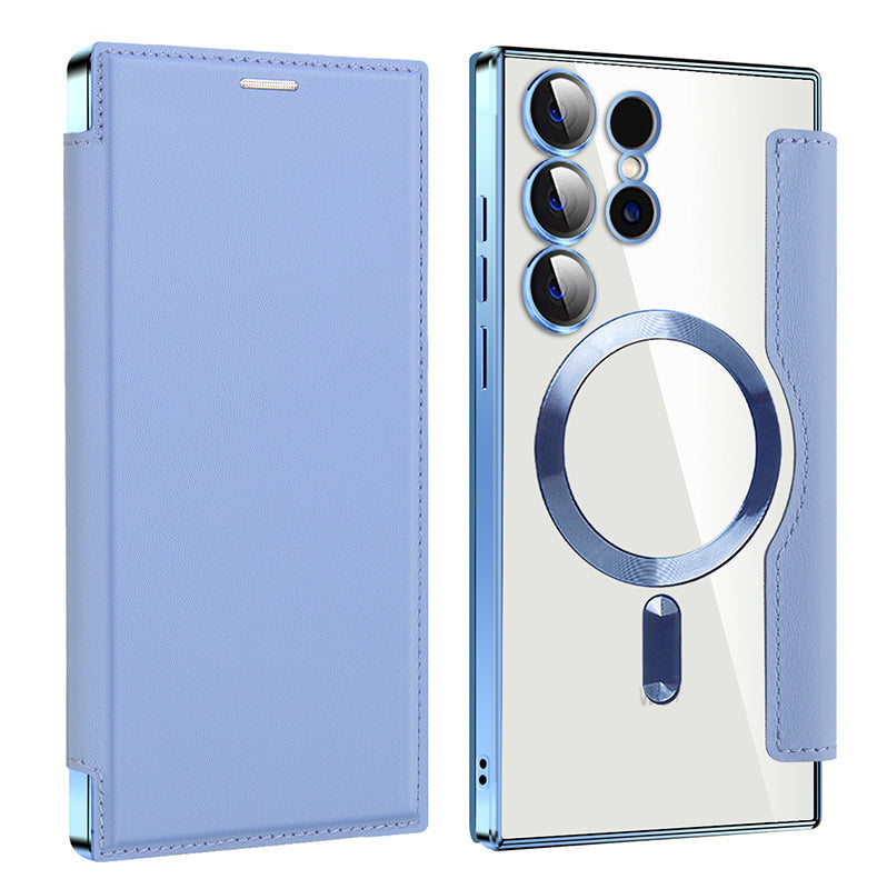 Lens Protection Magnetic Flip Phone Case For Samsung S22/S23/S24/S25