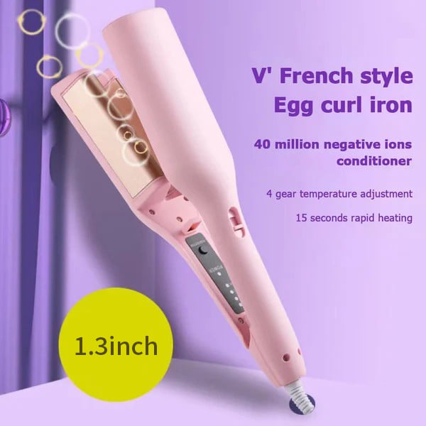 Create French Egg Roll Waves Instantly! Anti-Scald V-Shape Hair Waver