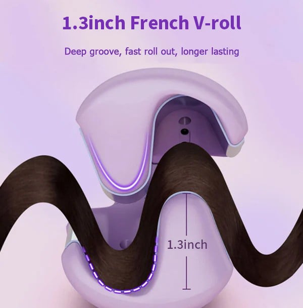 Create French Egg Roll Waves Instantly! Anti-Scald V-Shape Hair Waver