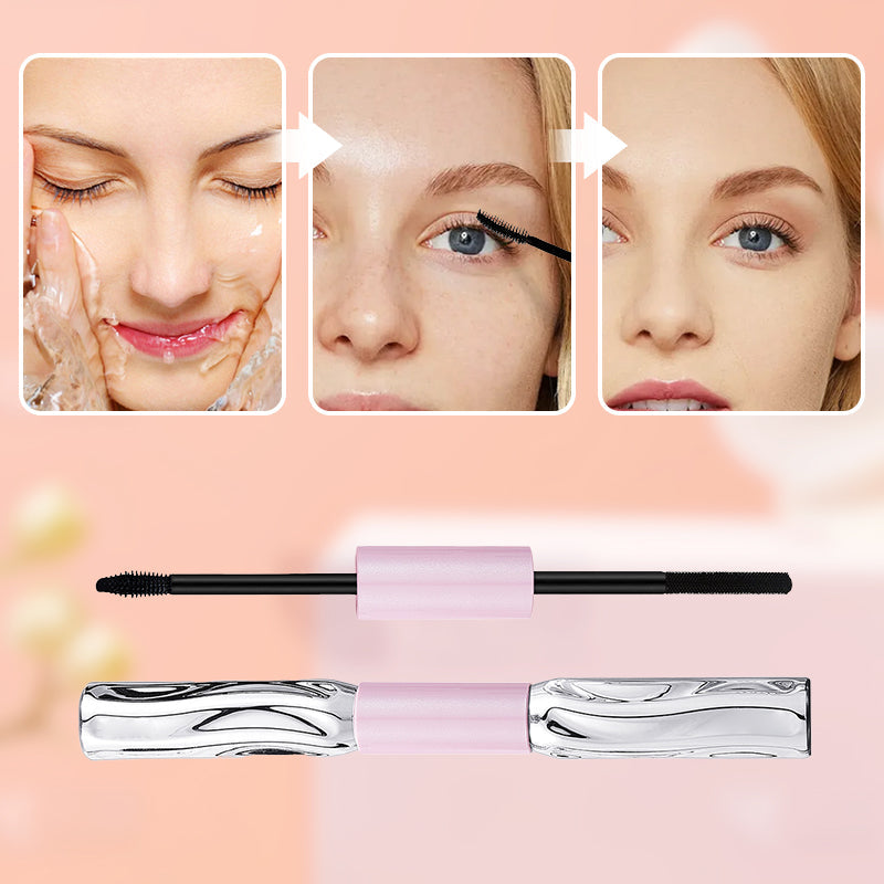 Curl & Volumize Instantly! No-Smudge Dual-Head Mascara