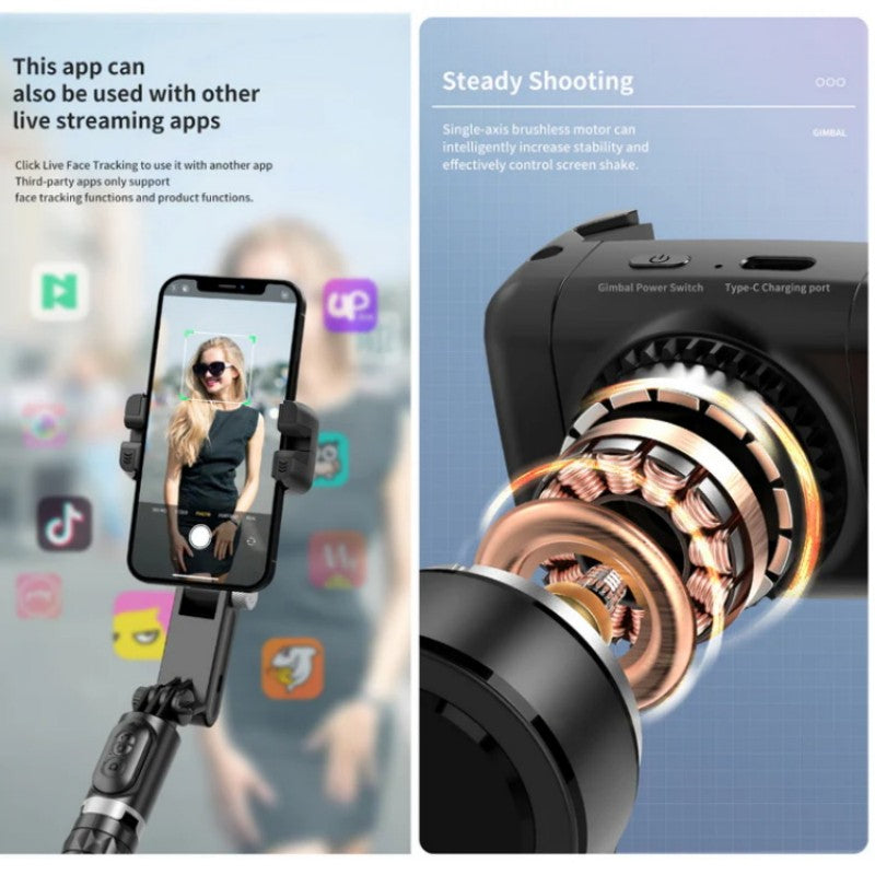💥Last Day Sales - 60% OFF💥360° Rotating 3-Axis Foldable Gimbal Stabilizer for Smartphones Recording