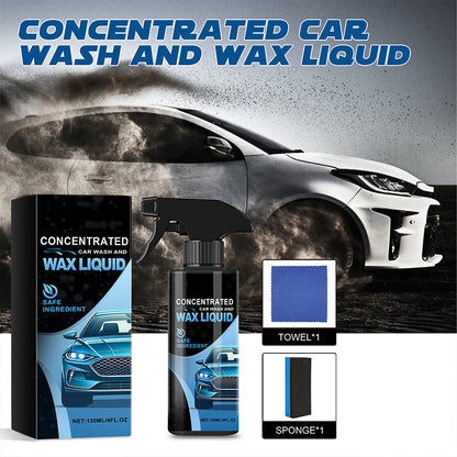 2025 New gentle and effective car cleaning spray with sponge and wipe)