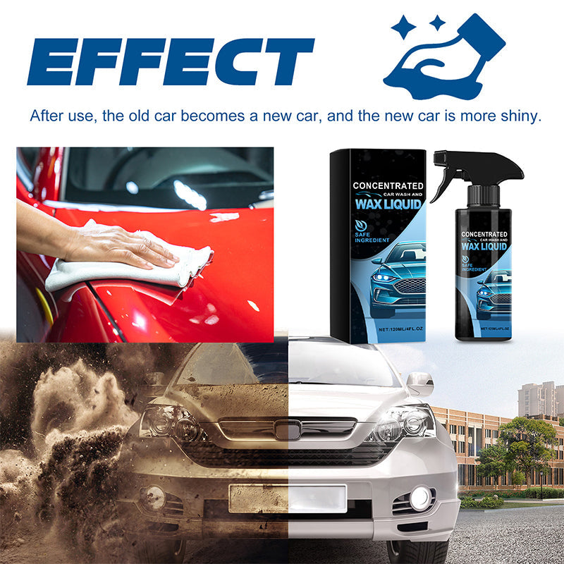 2025 New gentle and effective car cleaning spray with sponge and wipe)