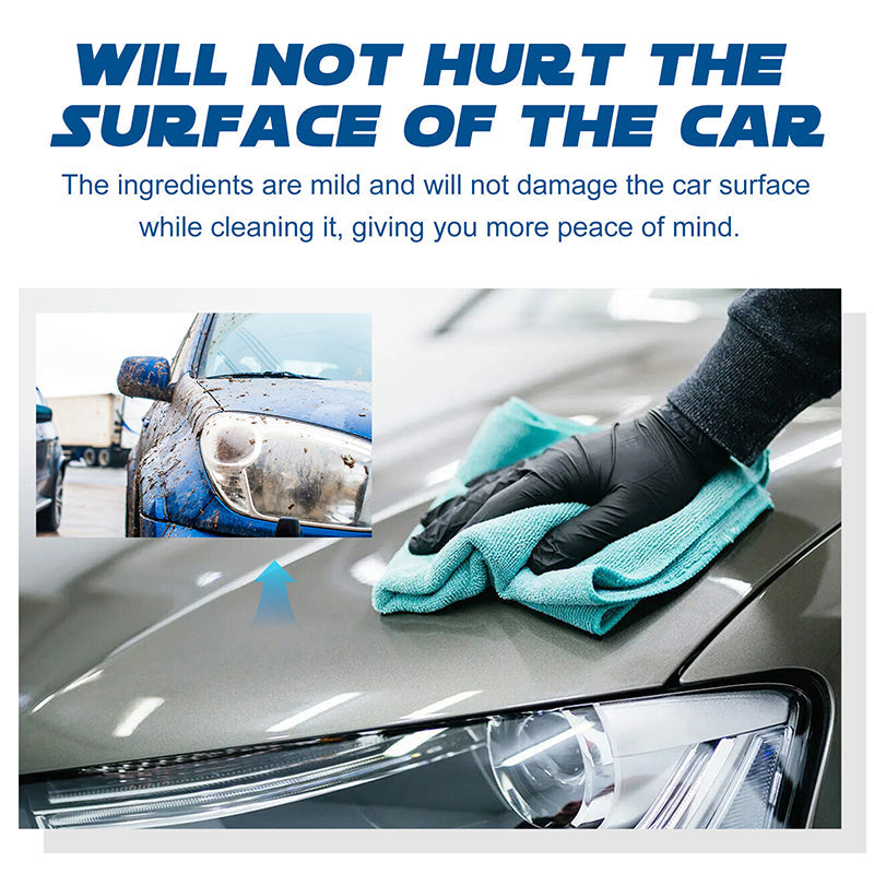 2025 New gentle and effective car cleaning spray with sponge and wipe)