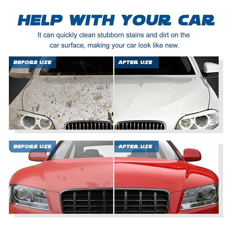 2025 New gentle and effective car cleaning spray with sponge and wipe)