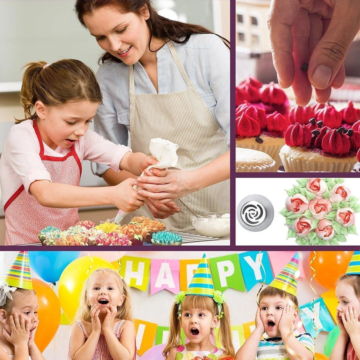 Pipe Flowers Instantly! No-Clog Reusable Frosting Tip Set