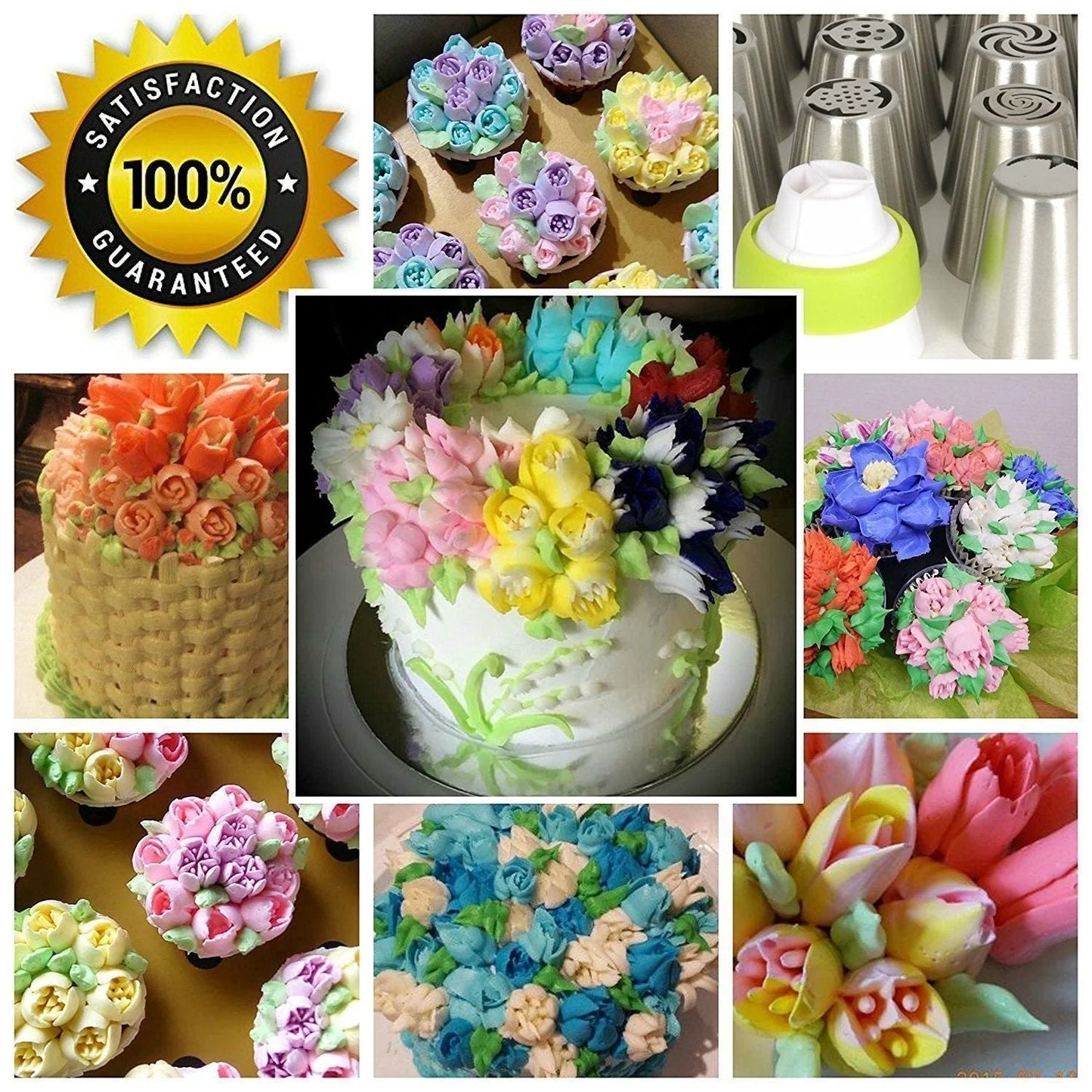 Pipe Flowers Instantly! No-Clog Reusable Frosting Tip Set