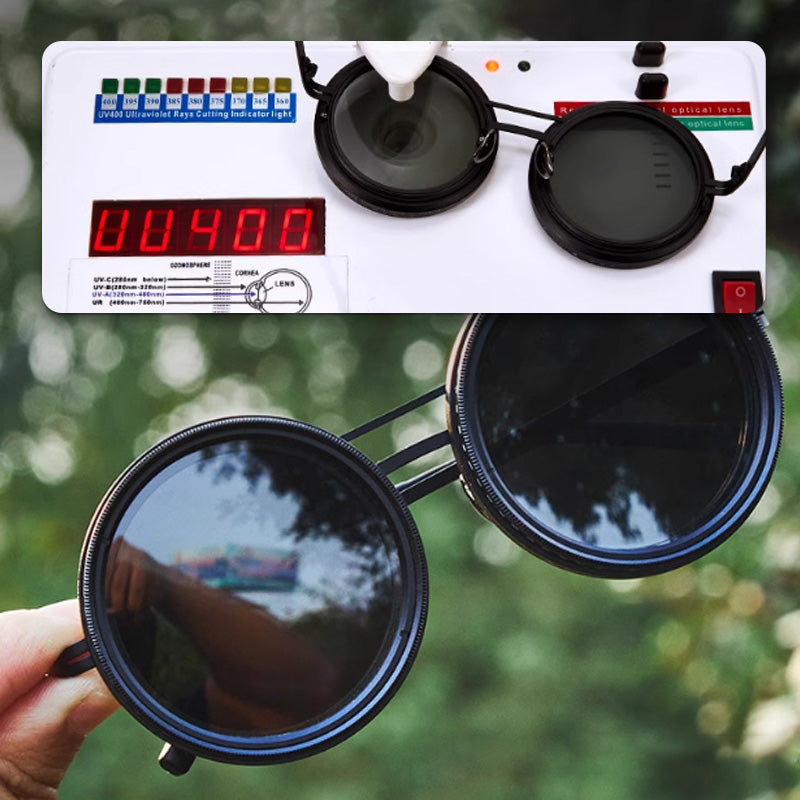 1-9 Gears Adjustable Round Frame Sunglasses