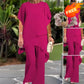 Charming Irregular Top & Wide Leg Pants Set