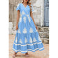 Boho Printed Maxi Dress – V-Neck, Pockets & Breathable💖