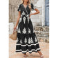 Boho Printed Maxi Dress – V-Neck, Pockets & Breathable💖