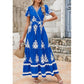 Boho Printed Maxi Dress – V-Neck, Pockets & Breathable💖