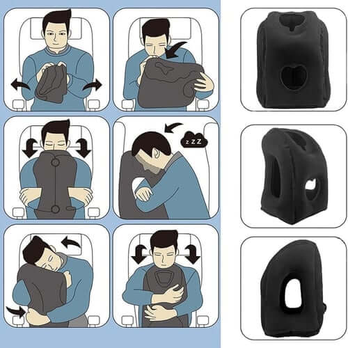 Sleep on Flights Instantly! Inflatable Travel Neck Pillow