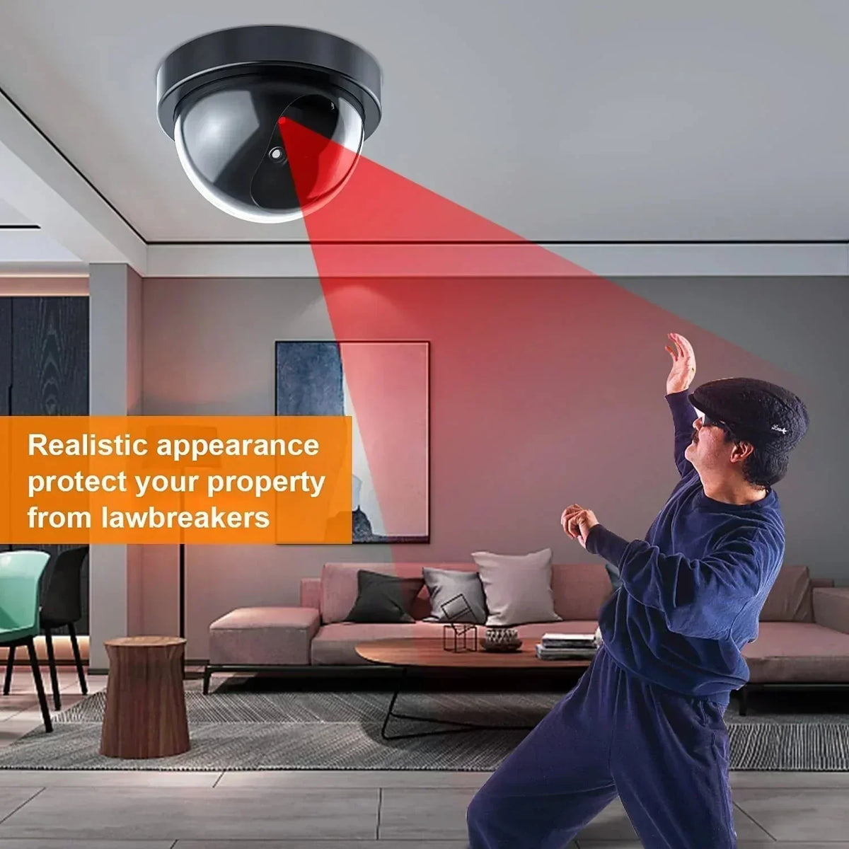 Deter Burglars Instantly! Realistic Blinking LED Fake Security Camera