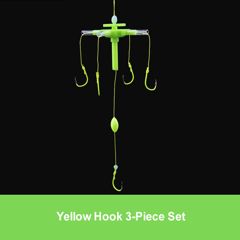 Outdoor Fluorescent Floating Fishing Set with 5 Barbed Hooks