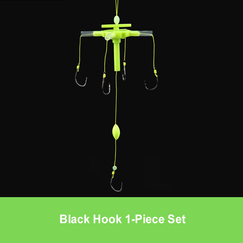 Outdoor Fluorescent Floating Fishing Set with 5 Barbed Hooks