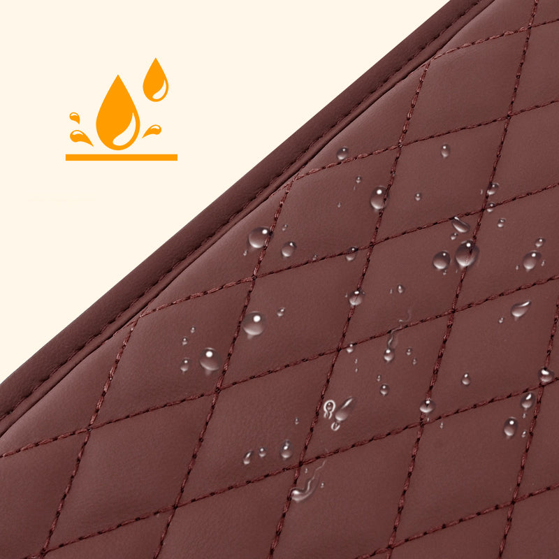 Add Armrest Comfort Instantly! PU Leather Car Cushion with Storage