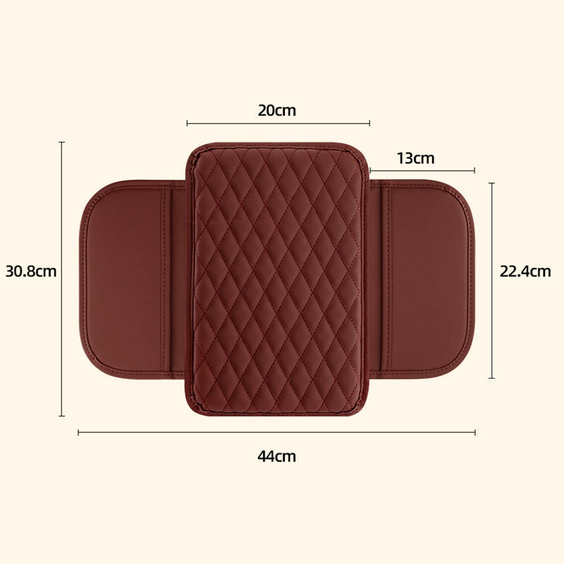 Add Armrest Comfort Instantly! PU Leather Car Cushion with Storage