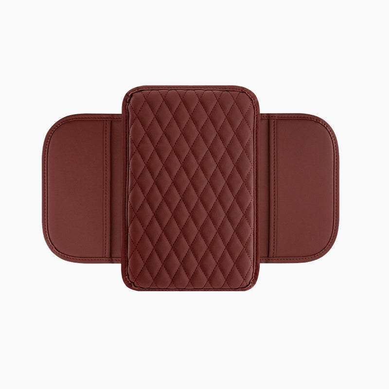Add Armrest Comfort Instantly! PU Leather Car Cushion with Storage