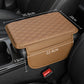 Add Armrest Comfort Instantly! PU Leather Car Cushion with Storage