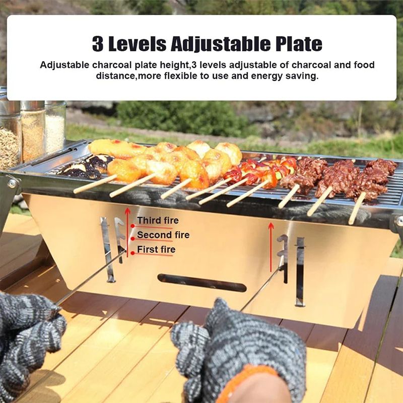 🔥🔥🔥Stainless Steel Folding Outdoor Barbecue