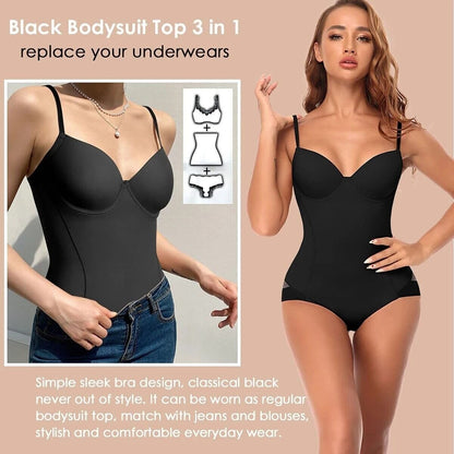 🔥 Hot Sale 50% OFF 🔥Shapewear Bodysuit with Bra|Ruched Slimming Adjustable Waist✨