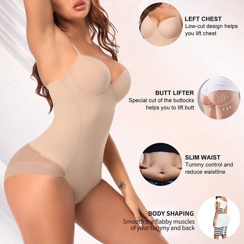 🔥 Hot Sale 50% OFF 🔥Shapewear Bodysuit with Bra|Ruched Slimming Adjustable Waist✨